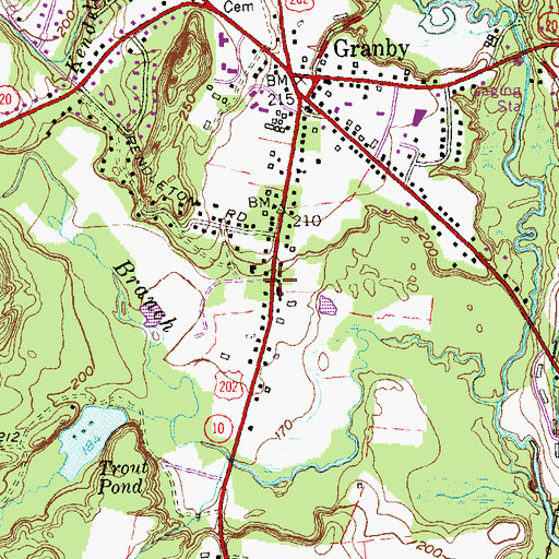 Topographic Map of Meadowgate, CT