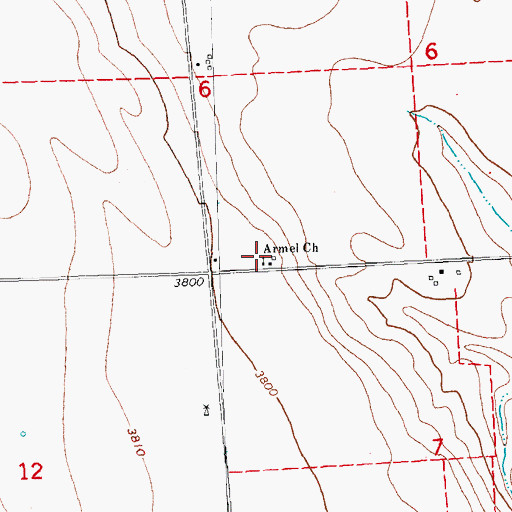 Topographic Map of Armel Church, CO