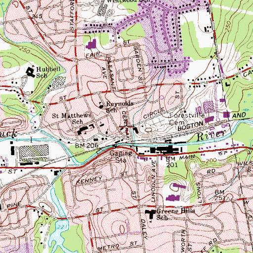 Topographic Map of New Covenant Church, CT