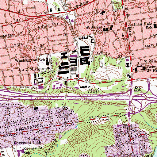 Topographic Map of New Hope Christian Church, CT