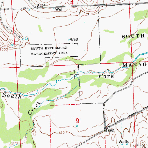 Topographic Map of Bonny Creek, CO