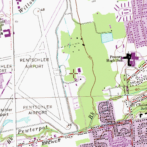 Topographic Map of Nicholas Forum Park, CT