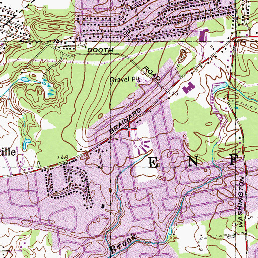 Topographic Map of Noah Webster School, CT