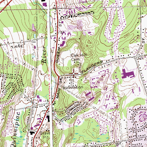 Topographic Map of North End, CT