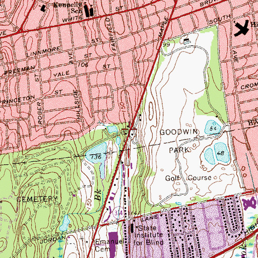 Topographic Map of Northam Memorial Chapel, CT