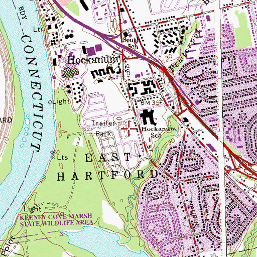 Topographic Map of Old South Cemetery, CT