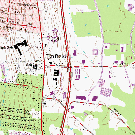 Topographic Map of Old Town Hall Historical Society Building, CT