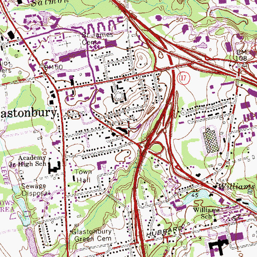 Topographic Map of One Stop Shopping Center, CT