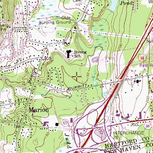 Topographic Map of Panthorne Park, CT