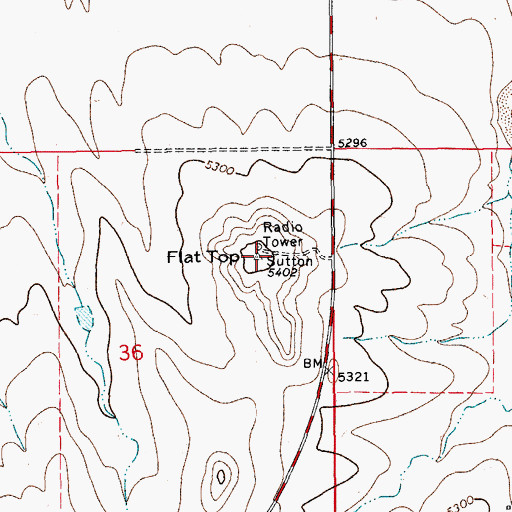Topographic Map of Flat Top, CO