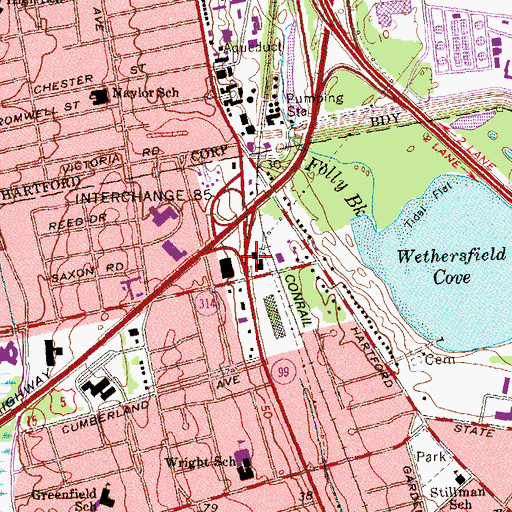 Topographic Map of Pennywise Shopping Center, CT