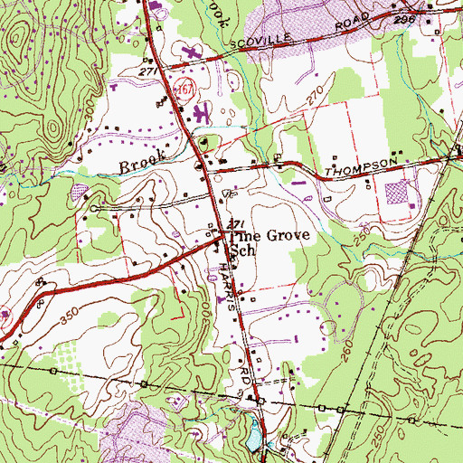 Topographic Map of Pine Grove Historic District, CT