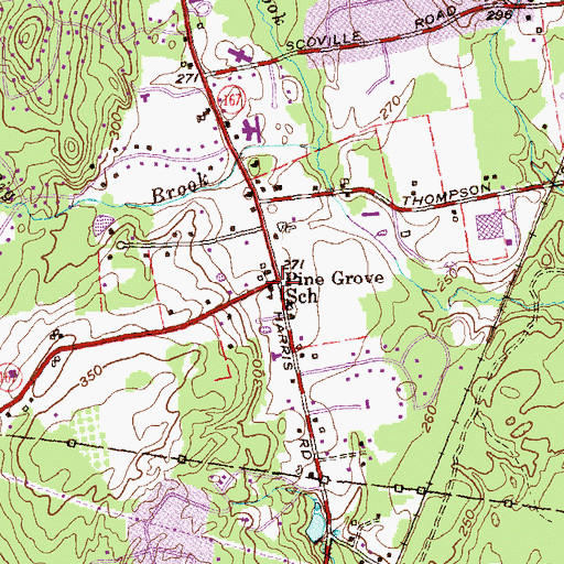 Topographic Map of Pine Grove School Historic District, CT