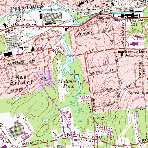 Topographic Map of Pine Lake Park, CT