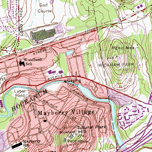 Topographic Map of Powder Mill Shopping Center, CT