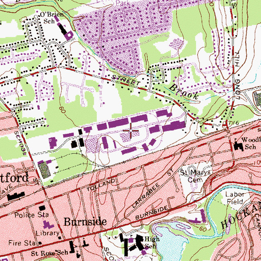 Topographic Map of Prestige Industrial Park, CT