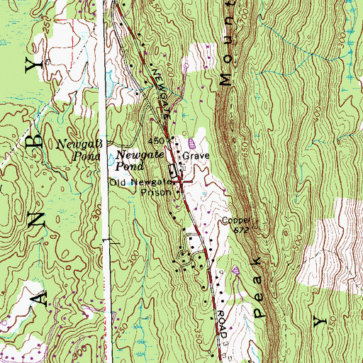Topographic Map of Prisoners Cemetery, CT