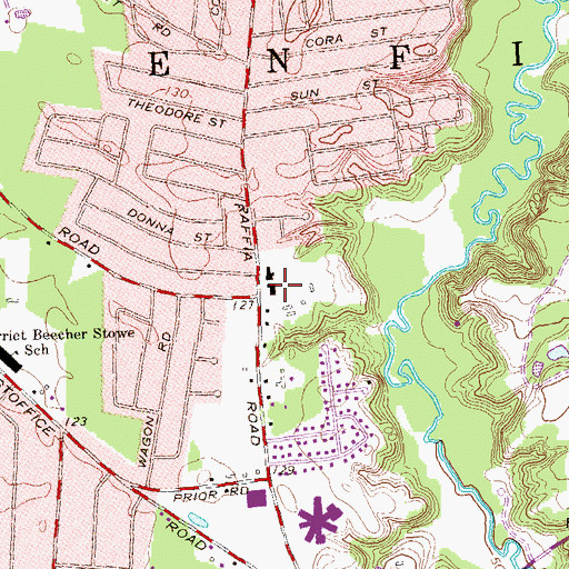 Topographic Map of Raffia Shopping Center, CT