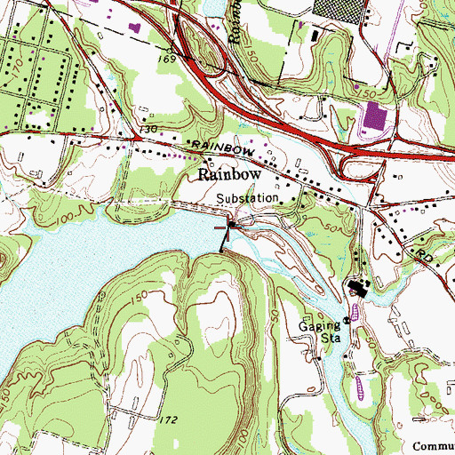 Topographic Map of Rainbow Dam, CT