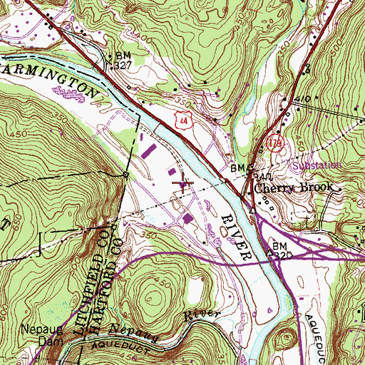 Topographic Map of Ramp Road Industrial Park, CT