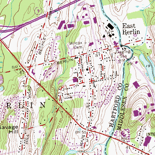 Topographic Map of Richard D Hubbard Elementary School, CT