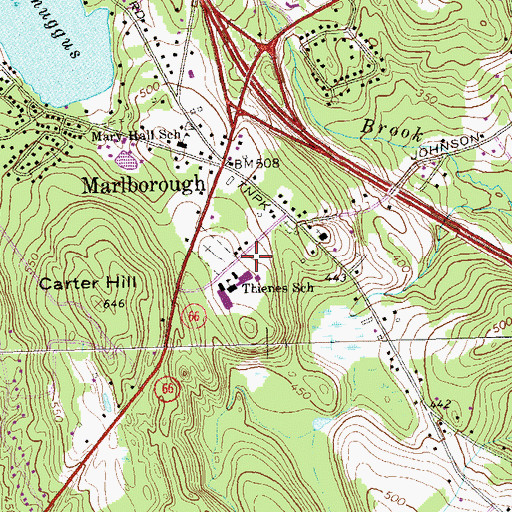 Topographic Map of Richmond Memorial Library, CT