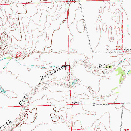 Topographic Map of Hell Creek, CO