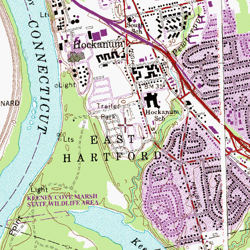 Topographic Map of Rivermead Mobile Home Park, CT