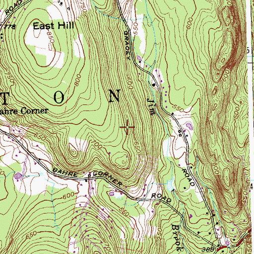 Topographic Map of Roaring Brook Nature Center, CT
