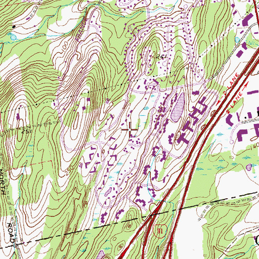 Topographic Map of Rolling Greens Golf Course, CT