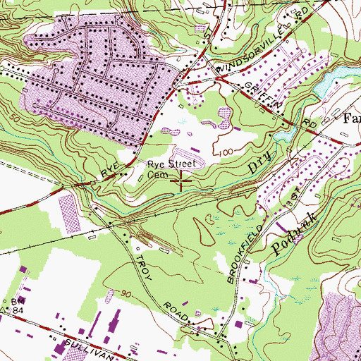 Topographic Map of Rye Street Park, CT