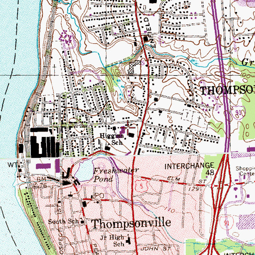 Topographic Map of Saint Adalberts School, CT