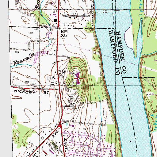 Topographic Map of Saint Alphonsus College, CT