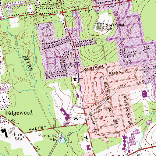 Topographic Map of Saint Andrew Evangelical Lutheran Church, CT