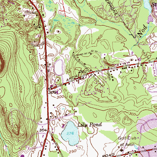 Topographic Map of Saint Anns Church, CT