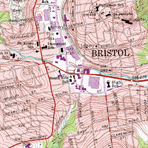 Topographic Map of Saint Anthony Roman Catholic Church, CT