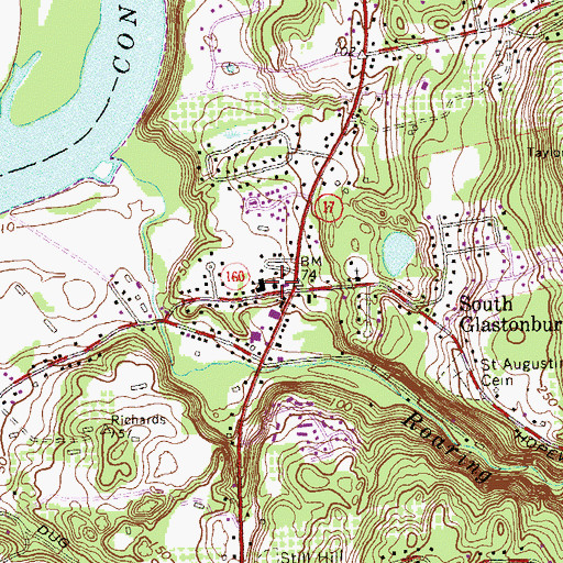 Topographic Map of Saint Augustines Church, CT