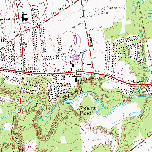 Topographic Map of Saint Bernard Roman Catholic Church, CT