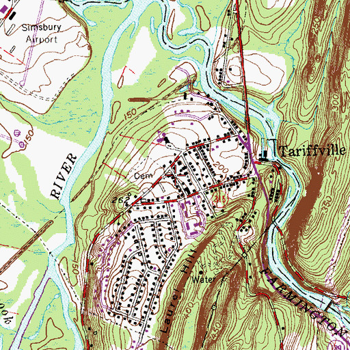 Topographic Map of Saint Bernards Church, CT