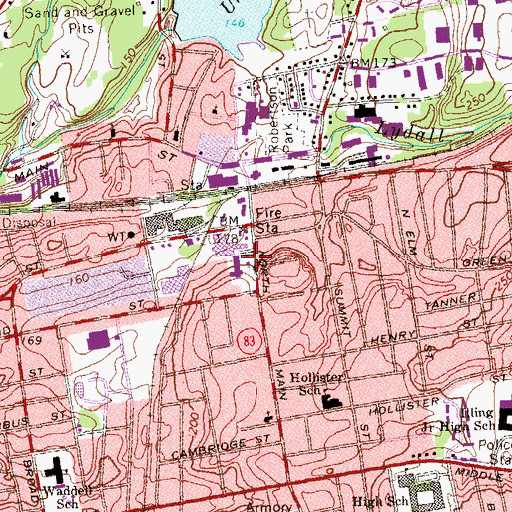 Topographic Map of Saint Bridget Church, CT