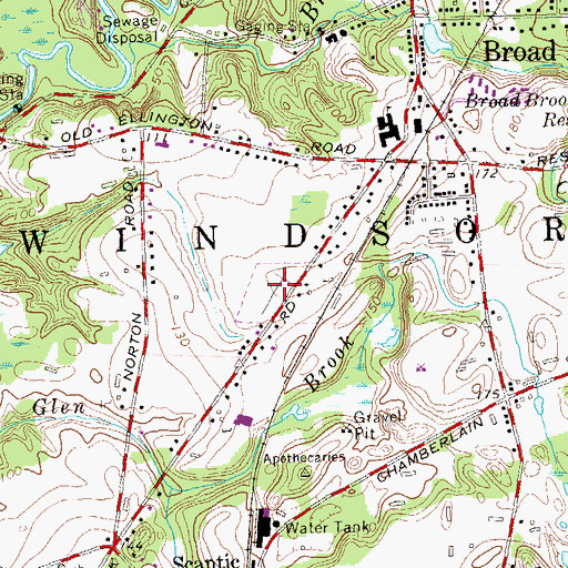 Topographic Map of Saint Catherines Cemetery, CT