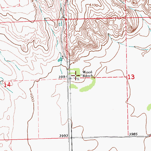 Topographic Map of Wood Ranch, CO