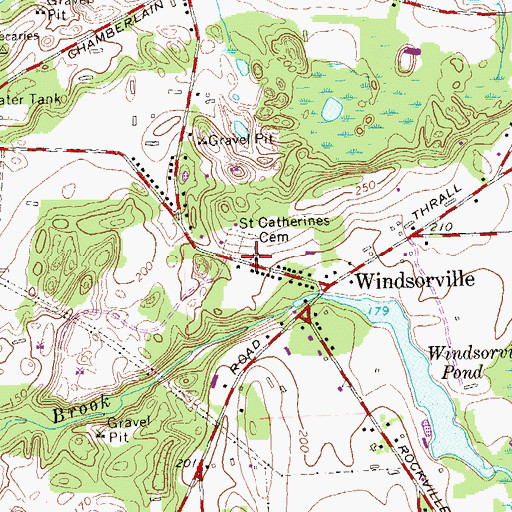 Topographic Map of Saint Catherines Church, CT