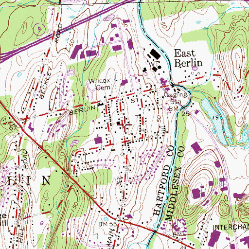 Topographic Map of Saint Gabriels Episcopal Church, CT