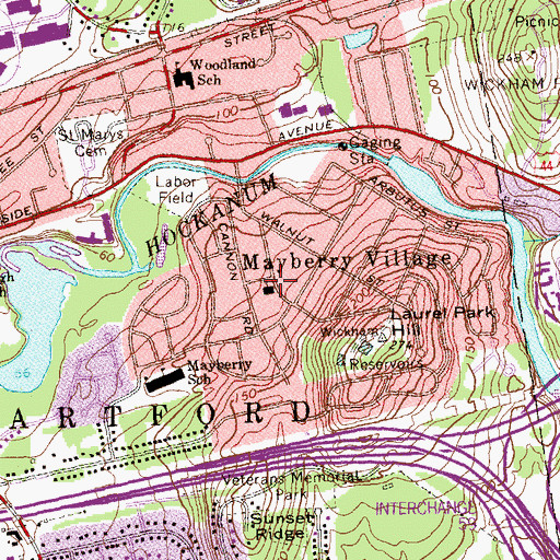 Topographic Map of Saint Isaac Jogues Church, CT