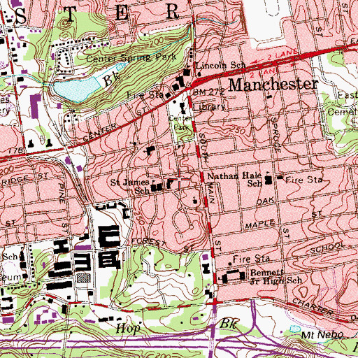 Topographic Map of Saint James Church, CT