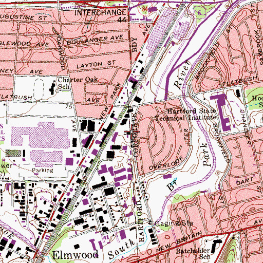 Topographic Map of Saint John the Evangelist Church, CT