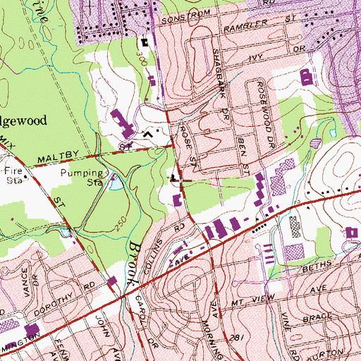 Topographic Map of Saint Johns Episcopal Church, CT
