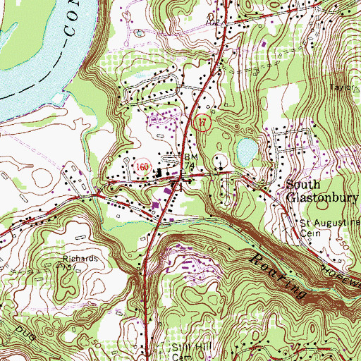Topographic Map of Saint Lukes Episcopal Church, CT