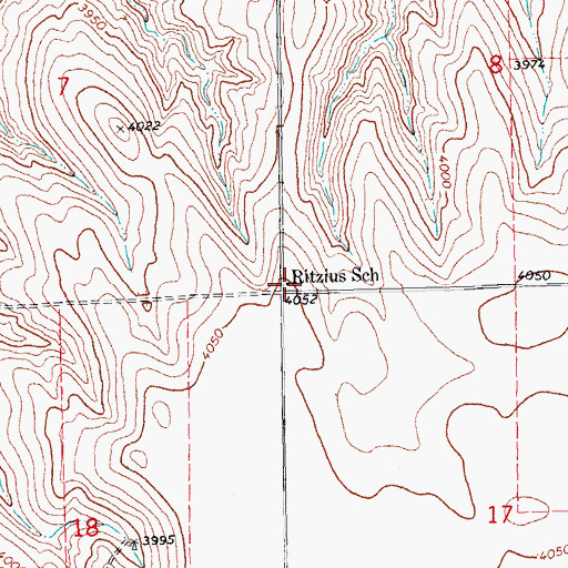 Topographic Map of Ritzius School, CO